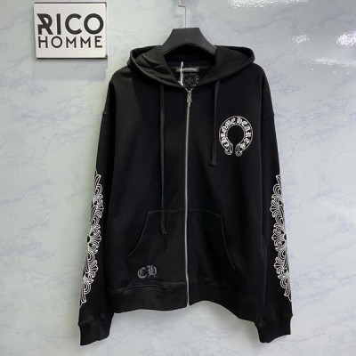 크롬HA츠 홀스슈 플로랄 퍽 유 로고 후드집업 티셔츠 (PREMIUM)