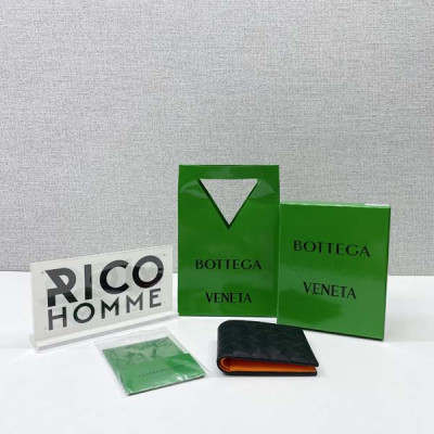 보*가 베*타 블랙 파파야 인트레치아토 소가죽 반지갑