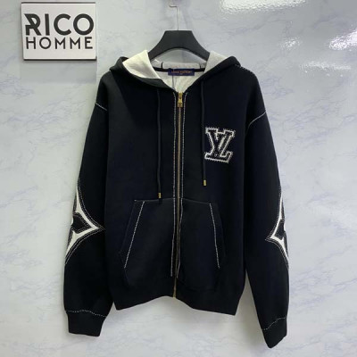 루이B통 그래픽 인타르시아 지퍼 코튼 후드 티셔츠 (1:1 HIGH PREMIUM)