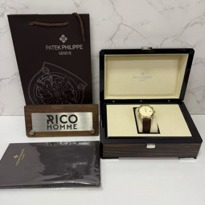 파*필립 칼라트라바 아이보리 옐로우골드 가죽스트랩 39mm 1:1 최상급 (싱크 97.6%)