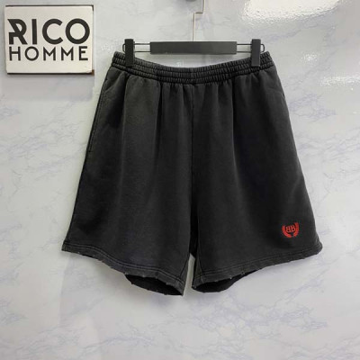 남녀공용 발렌시A가 BB 더블 로고 스웨트 하프 팬츠 (PREMIUM)