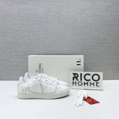 발렌T노 V로고 카프스킨 백네트 스니커즈 (4color)