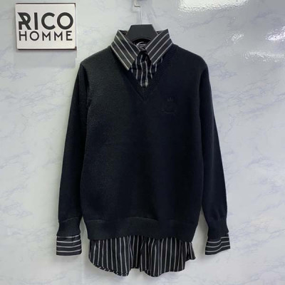 발렌시A가 레이어드 셔츠 브이넥 니트 스웨터 (1:1 HIGH PREMIUM)