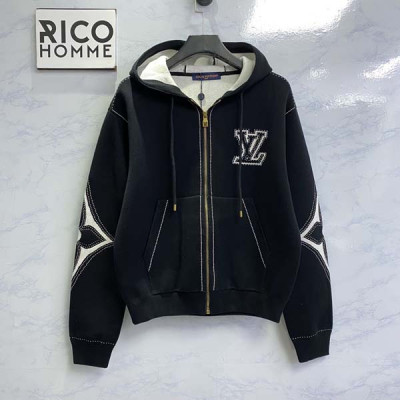 루이B통 그래픽 인타르시아 지퍼 코튼 후드 티셔츠 (1:1 HIGH PREMIUM)