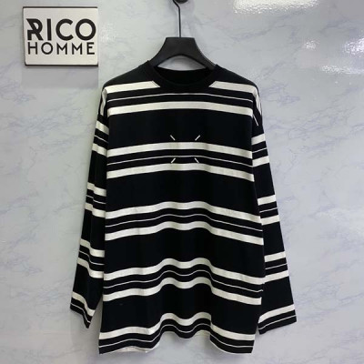 마르지L라 스티치 스트라이프 맨투맨 티셔츠 (PREMIUM)