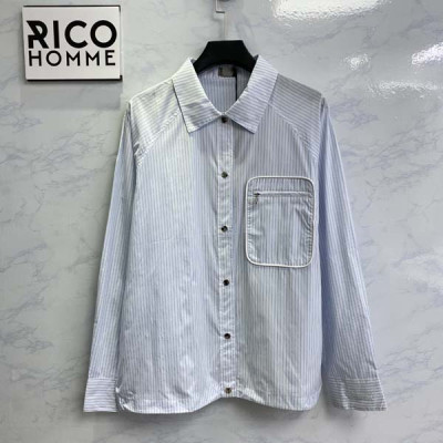 D올 쿠틔르 블루 스프라이트 자수 셔츠 (1:1 HIGH PREMIUM)