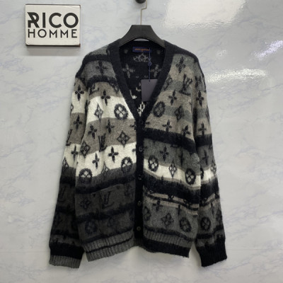 루이B통 블랙 & 화이트 모노그램 모헤어 가디건 (1:1 HIGH PREMIUM)