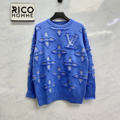 루이B통 모노그램 텍스처드 코튼 크루넥 니트 스웨터 (PREMIUM)