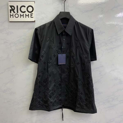 루이B통 모노그램 플라워 자수 반팔 셔츠 (1:1 HIGH PREMIUM)