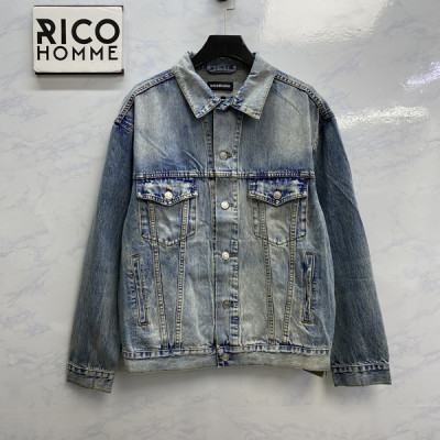 발렌시A가 백 자수로고 데님 자켓 (PREMIUM)