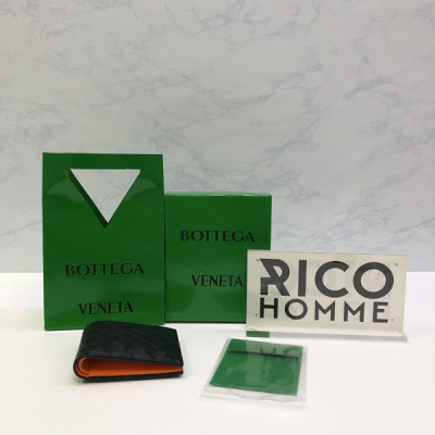 보*가 베*타 블랙 파파야 인트레치아토 소가죽 반지갑