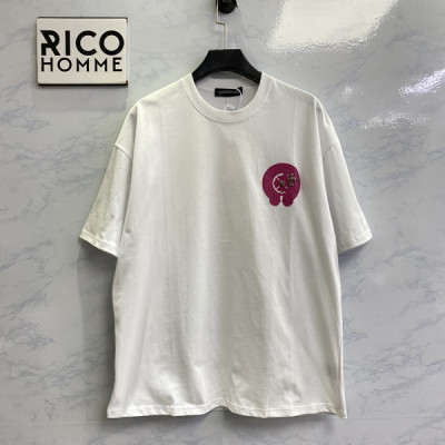 남녀공용 크롬HA츠 레더 홀스슈 더블 크로스 반팔 티셔츠 (PREMIUM)