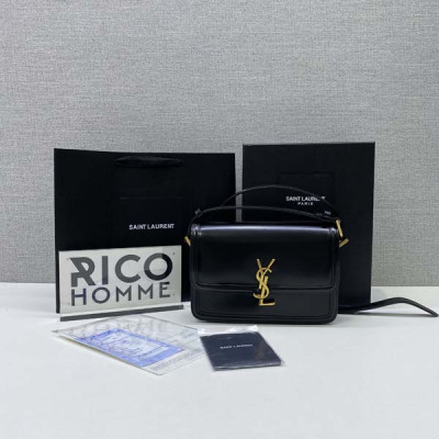 세인T로랑 솔페리노 카프스킨 크로스 박스백 (23cm)