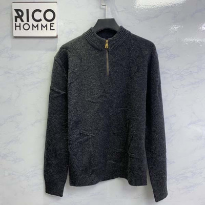 남녀공용 루이B통 모노그램 자카드 울 하프 지퍼 풀오버 니트 스웨터 (1:1 HIGH PREMIUM)