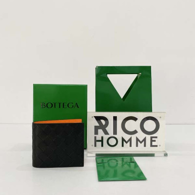 보*가 베*타 블랙 파파야 인트레치아토 소가죽 반지갑