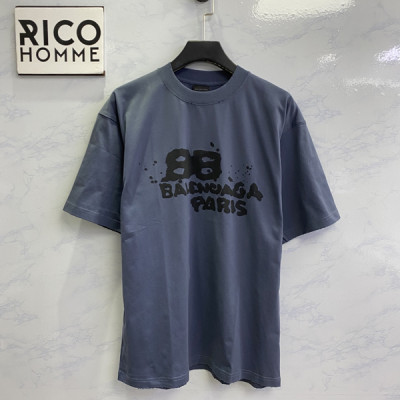 발렌시A가 핸드 드로우 BB 아이콘 반팔티셔츠 (PREMIUM)