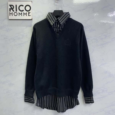 발렌시A가 레이어드 셔츠 브이넥 니트 스웨터 (1:1 HIGH PREMIUM)