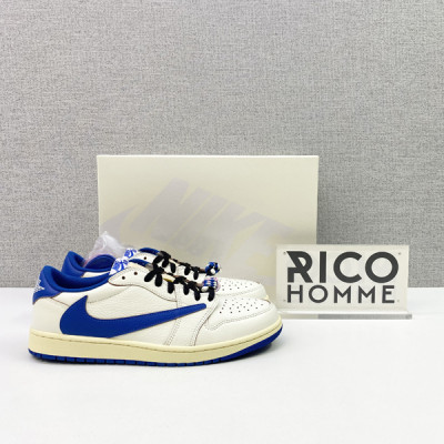 N*KE X 트래비스 스캇 X 프라그먼트 에어 조던1 레트로 로우 밀리터리 블루