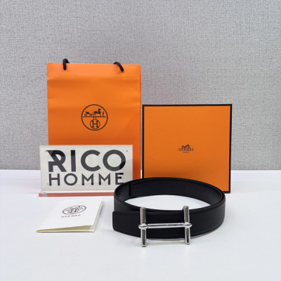 H르메스 d'Ancre 버클 & 리버서블 가죽 벨트 블랙 (유/무광) (HIGH PREMIUM)