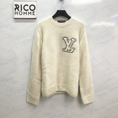 남녀공용 루이B통 LV 로고 인타르시아 크루넥 니트 스웨터 (1:1 HIGH PREMIUM)