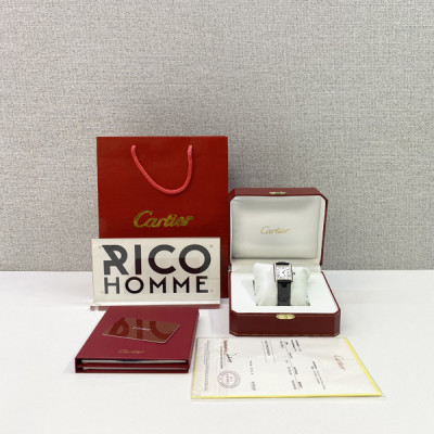 까르*에 탱크 머스트 스틸 가죽스트랩 라지 쿼츠 33.7mm×25.5mm 1:1 최상급 (싱크 97.6%)