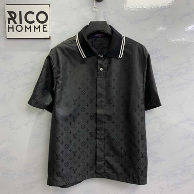 루이B통 모노그램 무아레 자카드 반팔 셔츠 (1:1 HIGH PREMIUM)