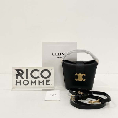 CEL*NE 트리웅프 미니 카프스킨 버킷백 (2color)