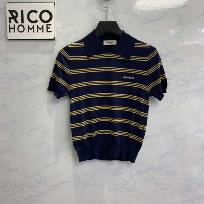 미*미* 우먼 스트라이프 폴로 니트 반팔 (1:1 HIGH PREMIUM)