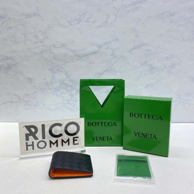 보*가 베*타 블랙 파파야 인트레치아토 소가죽 반지갑