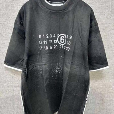 마르지L라 넘버로고 투톤 반팔 티셔츠 (1:1 HIGH PREMIUM)