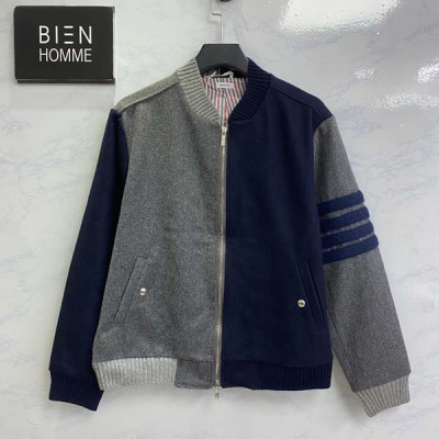 톰*라운 펀믹스 플란넬 4바 블루종 울 자켓 (PREMIUM)