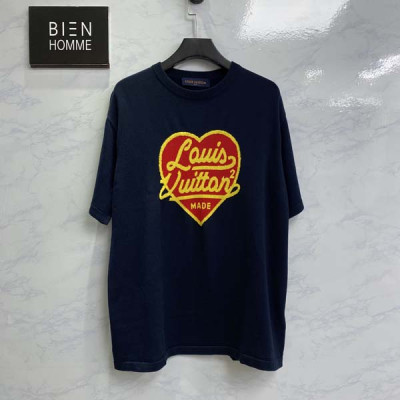 루이B통 인따르시아 자카드 하트 크루넥 반팔니트 (PREMIUM)