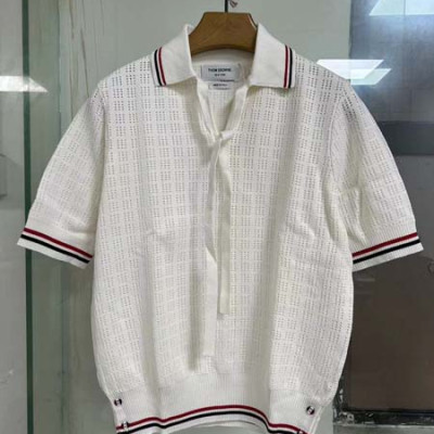 톰*라운 케이블 오버트위스트 코튼 폴로 우먼 울 니트 반팔 (PREMIUM)