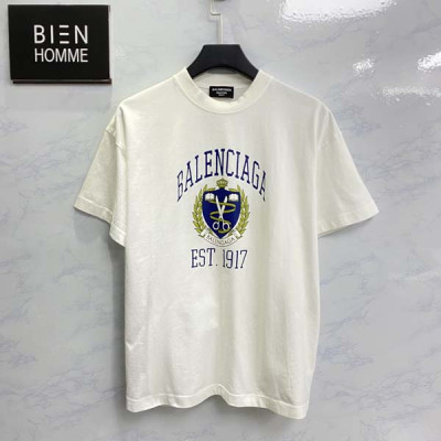 발렌시A가 EST 1917 컬리지 반팔티셔츠 화이트 (PREMIUM)