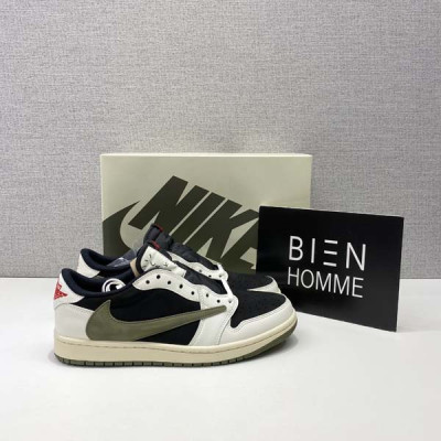 N*KE X 트래비스 스캇 조던1 레트로 로우 올리브