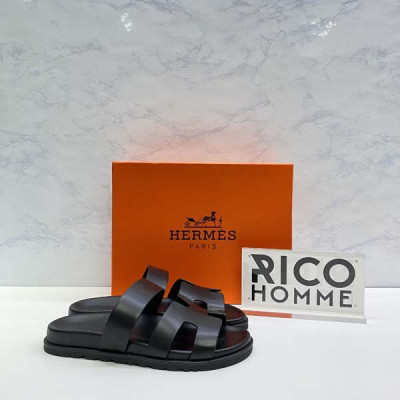 H르메스 플레인 레더 로고 샌들 (12color)