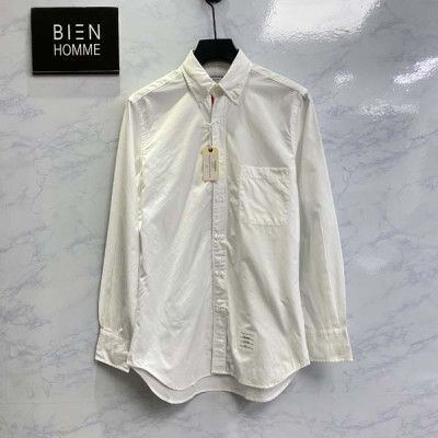 톰*라운 화이트 코튼 옥스포드 그로그램 플래킷 셔츠 (PREMIUM)