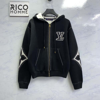 루이B통 그래픽 인타르시아 지퍼 코튼 후드 티셔츠 (1:1 HIGH PREMIUM)