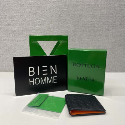 보*가 베*타 블랙 파파야 인트레치아토 소가죽 반지갑