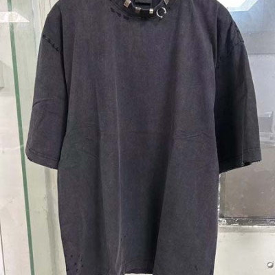 발렌시A가 피어싱 오버핏 반팔 티셔츠 (1:1 HIGH PREMIUM)