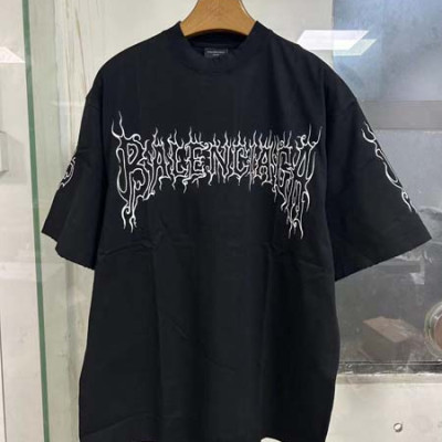 발렌시A가 다크웨이브 프린트 반팔 티셔츠 (1:1 HIGH PREMIUM)