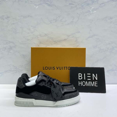 루이B통 블랙 모노그램 트레이너