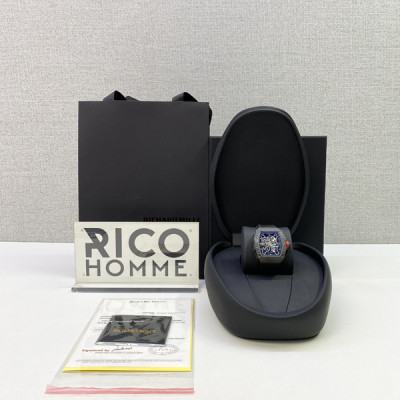 리차*밀 RM35-02 라파엘 나달 NTPT 카본(블랙) 블랙 러버밴드 44.5mm×50mm 1:1 최상급 (싱크 99.8%)