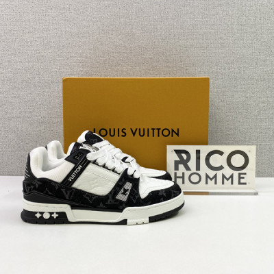 루이B통 LV 트레이너 스니커즈 데님 블랙