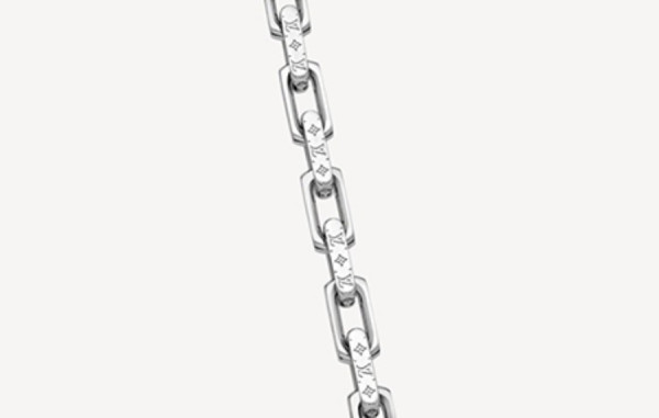 루이B통 모노그램 실버 체인 목걸이