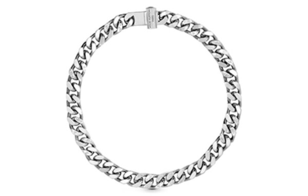 루이B통 버질 모노그램 실버 쿠반 체인링크 목걸이