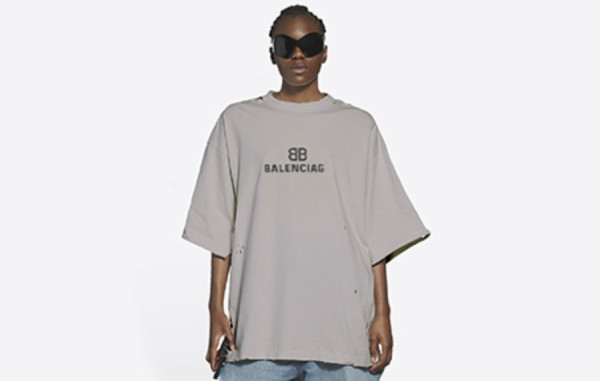 발렌시A가 픽셀 그레이 반팔티셔츠 (PREMIUM)