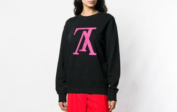 루이B통 네온 리버스로고 업사이드다운 맨투맨 티셔츠 (2color)