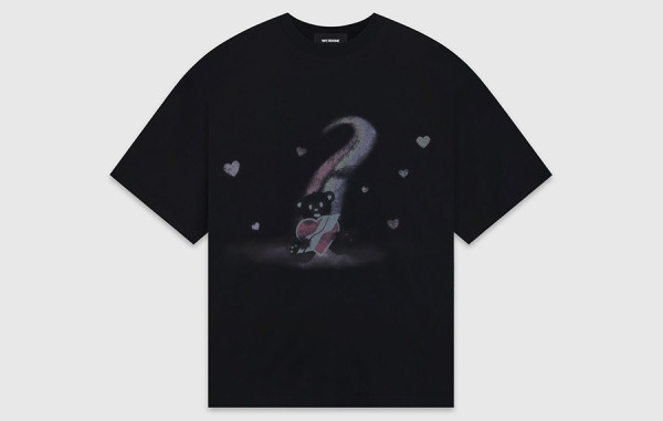 W.D 테디베어 하트 프린트 반팔티셔츠 (PREMIUM)