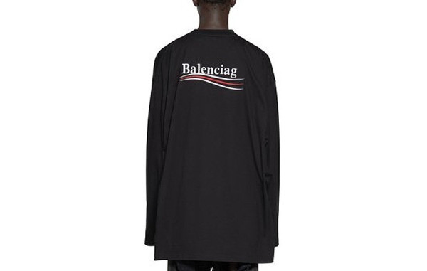 발렌시A가 웨이브 자수로고 롱슬리브 티셔츠 (HIGH QUALITY)